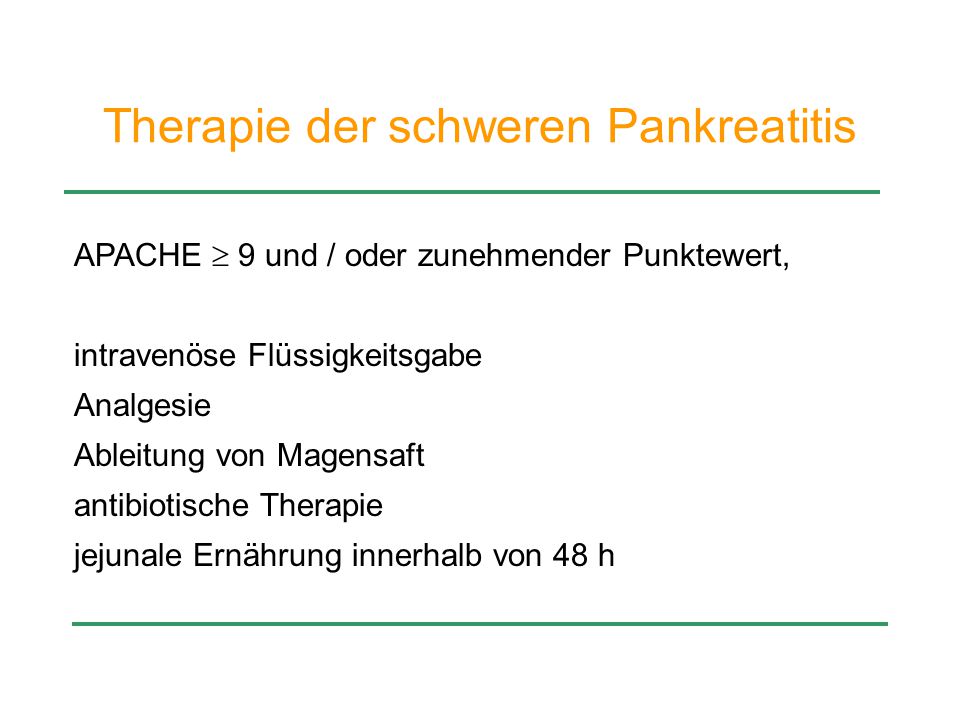 Beginn der Diät bei Pankreatitis